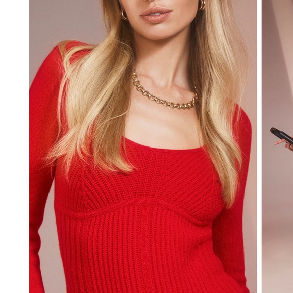 NWT Alo Yoga - CASHMERE Ma Cherie Garter Dress - Rouge - Picture 10 of 10